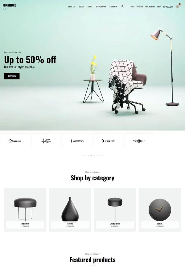 Furniture Shop 网站模板预览