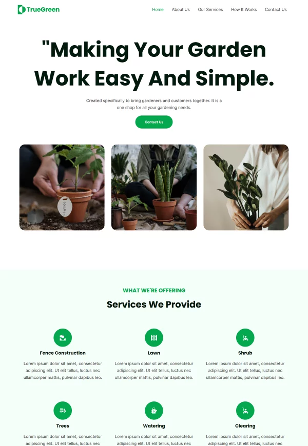 Gardeners Services 网站模板预览