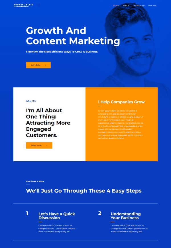 Growth Marketer 网站模板预览