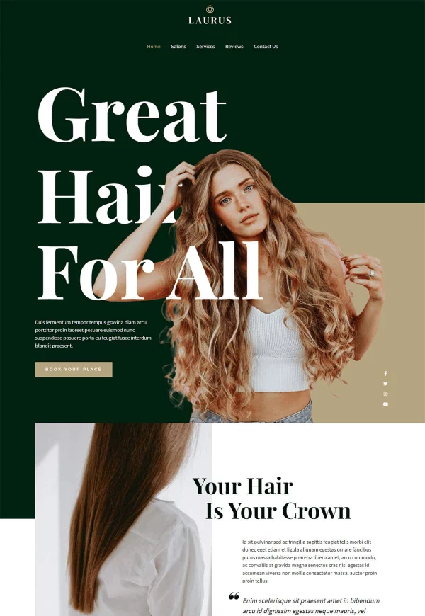 Hairdressers and Hair Salons 网站模板预览