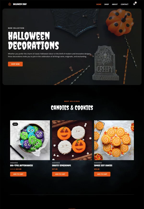 Halloween Shop 网站模板预览