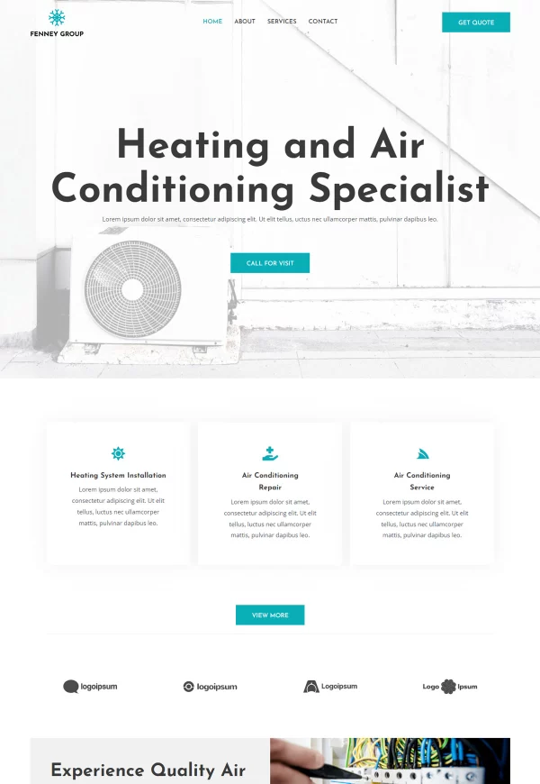 Heating And A/C Technician 网站模板预览