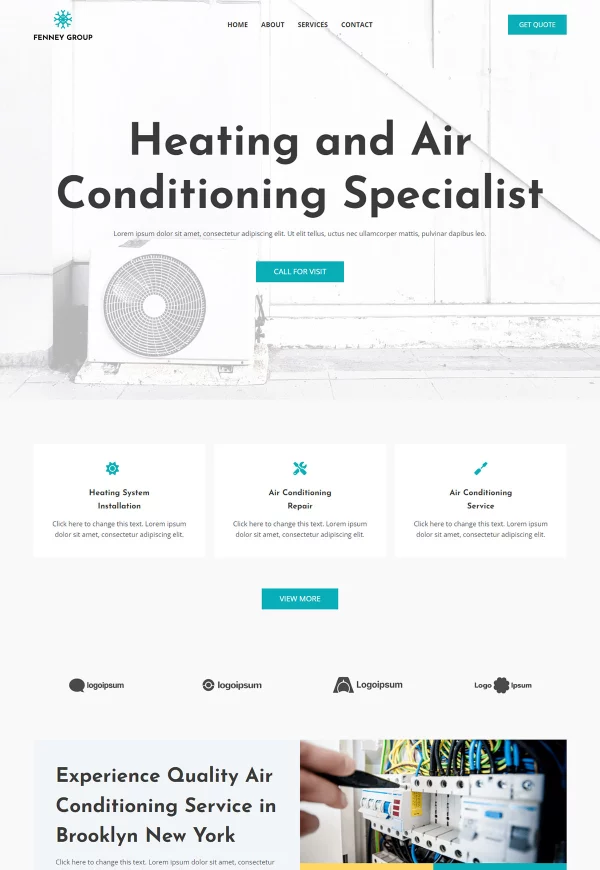 Heating and AC Technician 网站模板预览