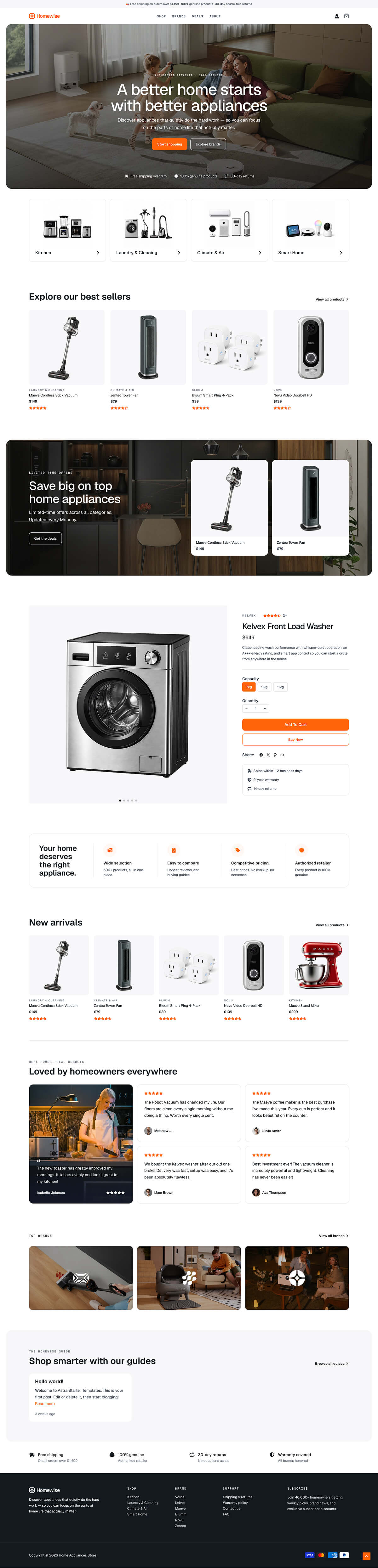 Home Appliances Store 网站模板预览