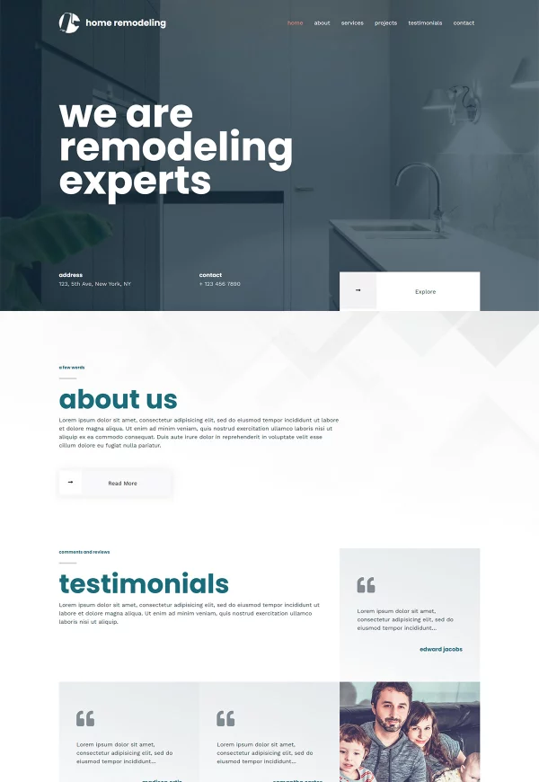 Home Remodeling 网站模板预览