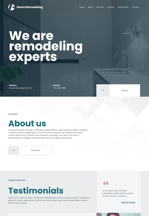 Home Remodelling 网站模板预览
