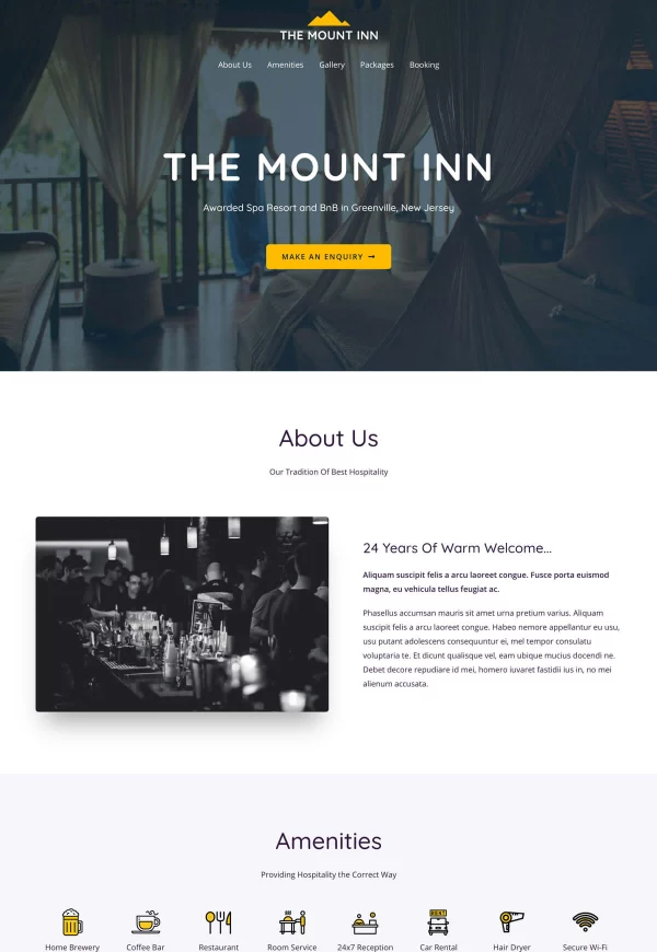 Hotel and BnB 网站模板预览