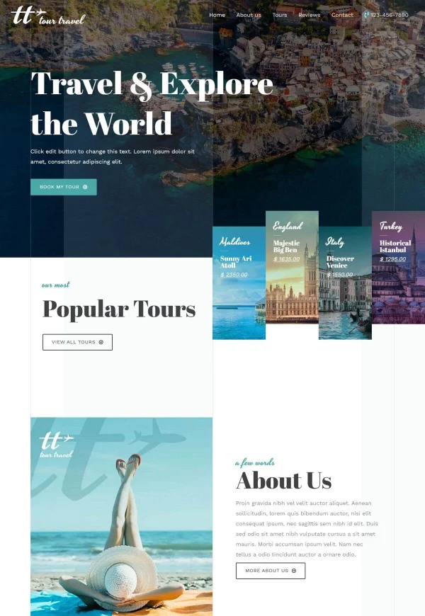 Travel Agency 网站模板预览