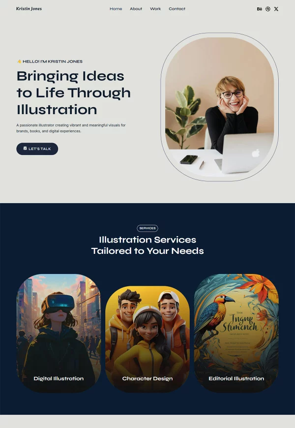 Illustrator Portfolio 网站模板预览