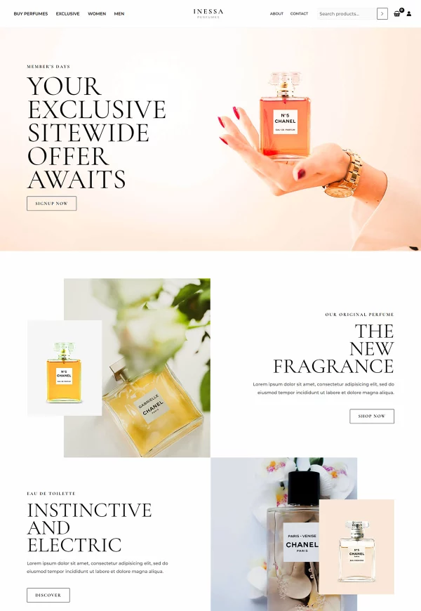 Innesa Perfumes 网站模板预览