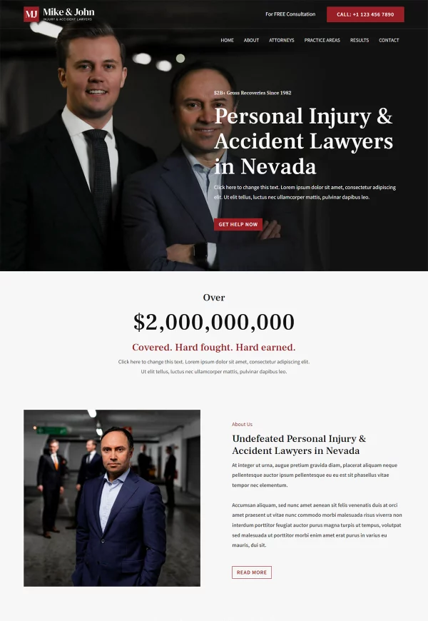 Injury and Accidental Lawyer 网站模板预览