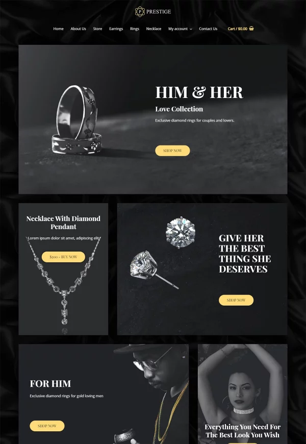 Jewellery 网站模板预览