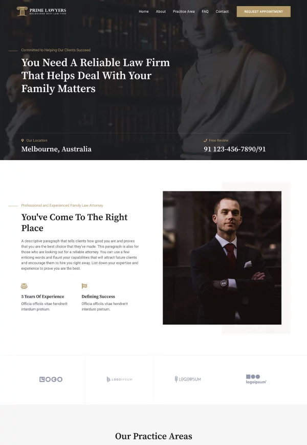 Prime Lawyers 网站模板预览
