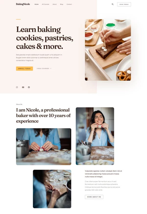 Learn Baking 网站模板预览