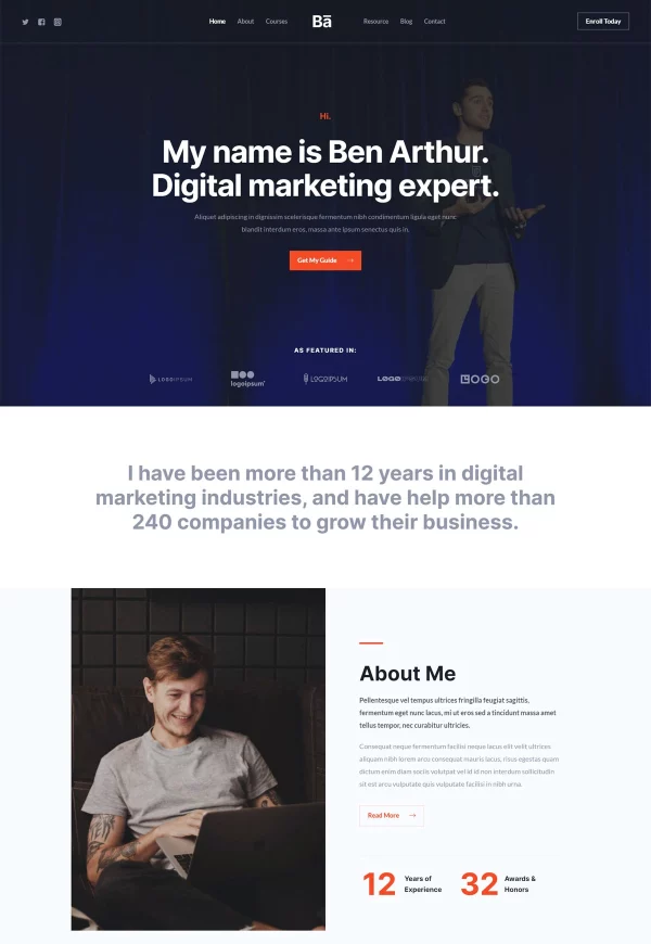 Learn Digital Marketing 网站模板预览