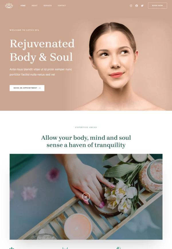 Lotus Spa 网站模板预览