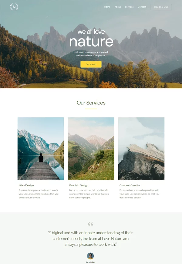 Love Nature 网站模板预览