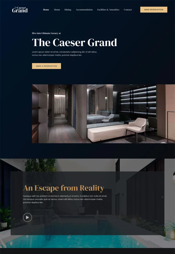 Luxury Hotel 网站模板预览