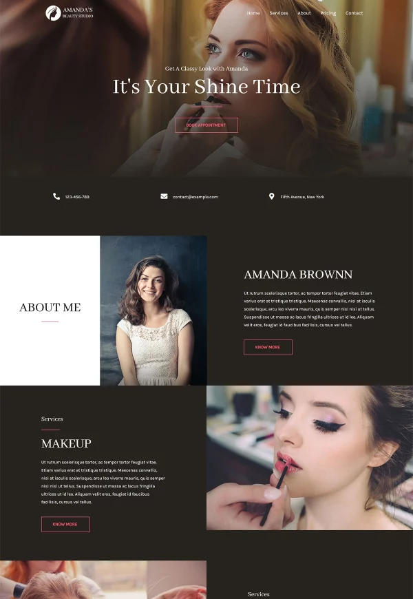 Makeup Artist Studio 网站模板预览