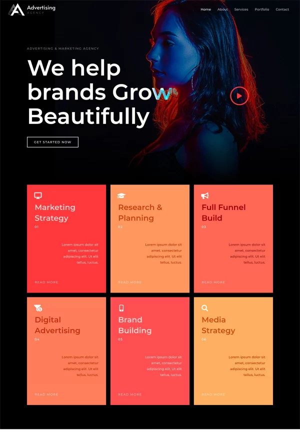 Media Agency 网站模板预览