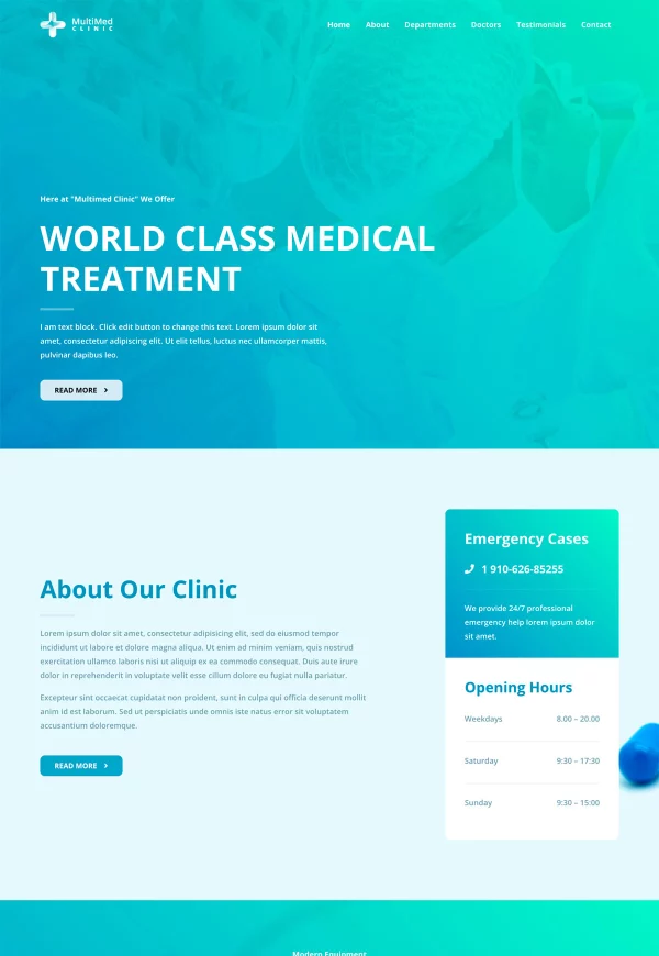 MultiMed Clinic 网站模板预览