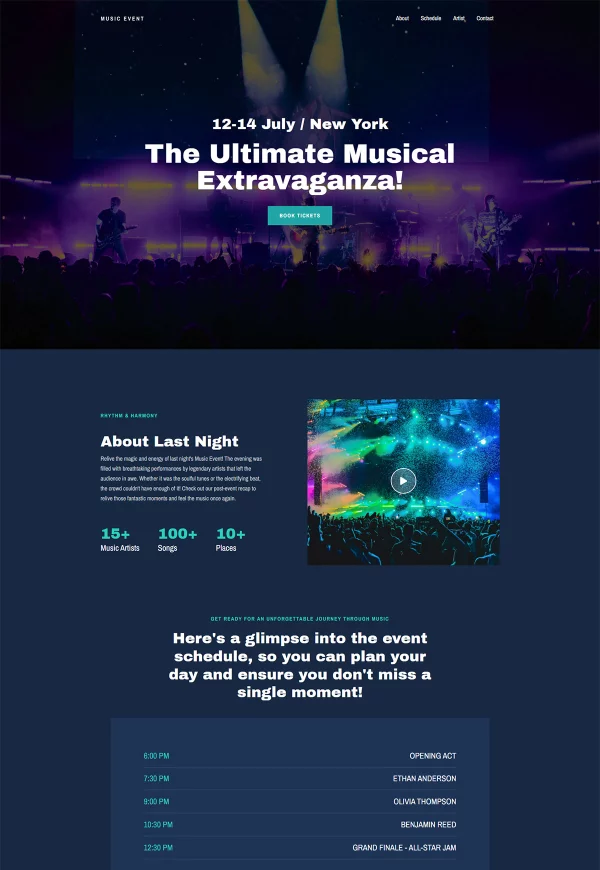 Music Event 网站模板预览