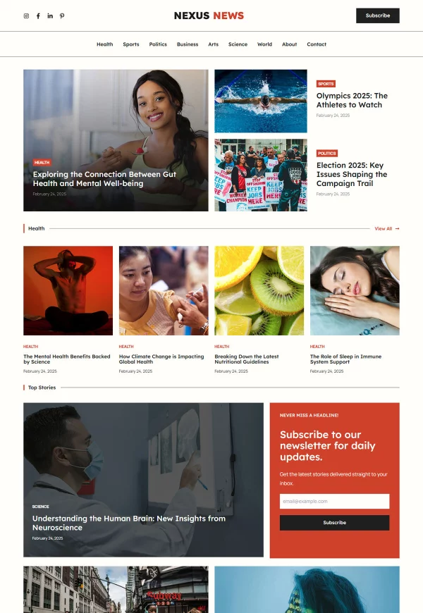 Nexus News 网站模板预览