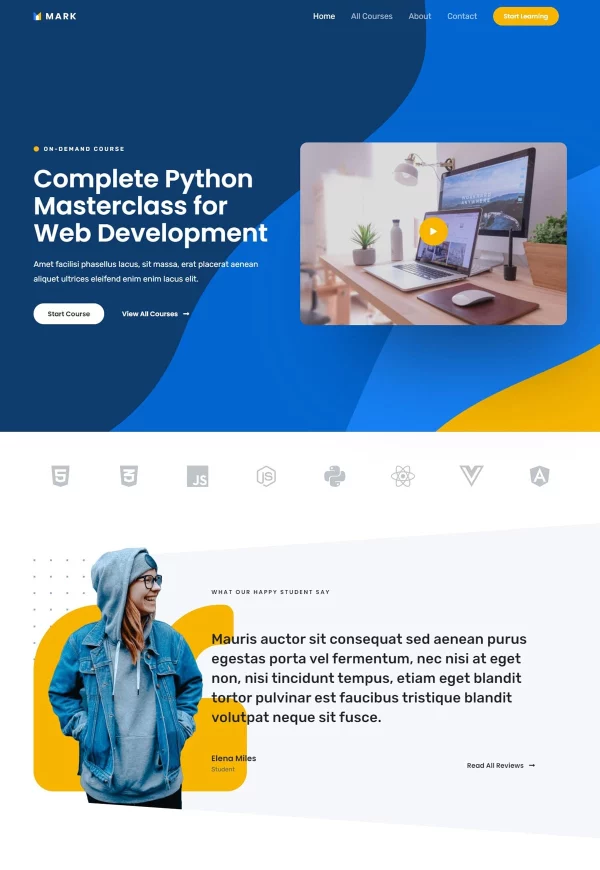 Online Programming Course 网站模板预览