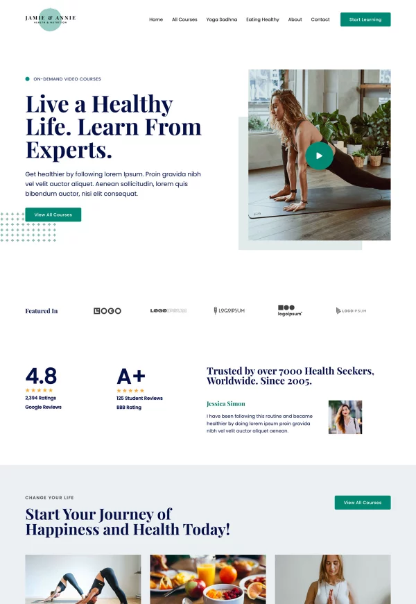 Online Health Coach 网站模板预览