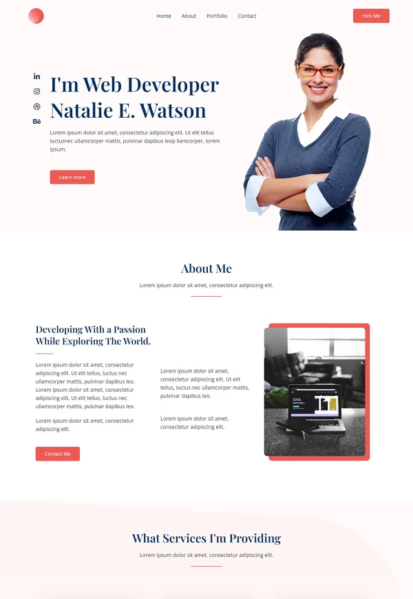 Personal Portfolio 网站模板预览