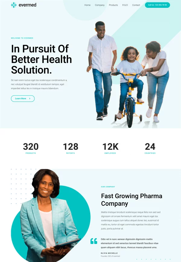 Pharmaceutical Company 网站模板预览