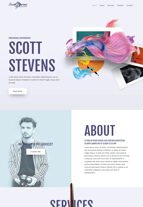 Photographer 网站模板预览