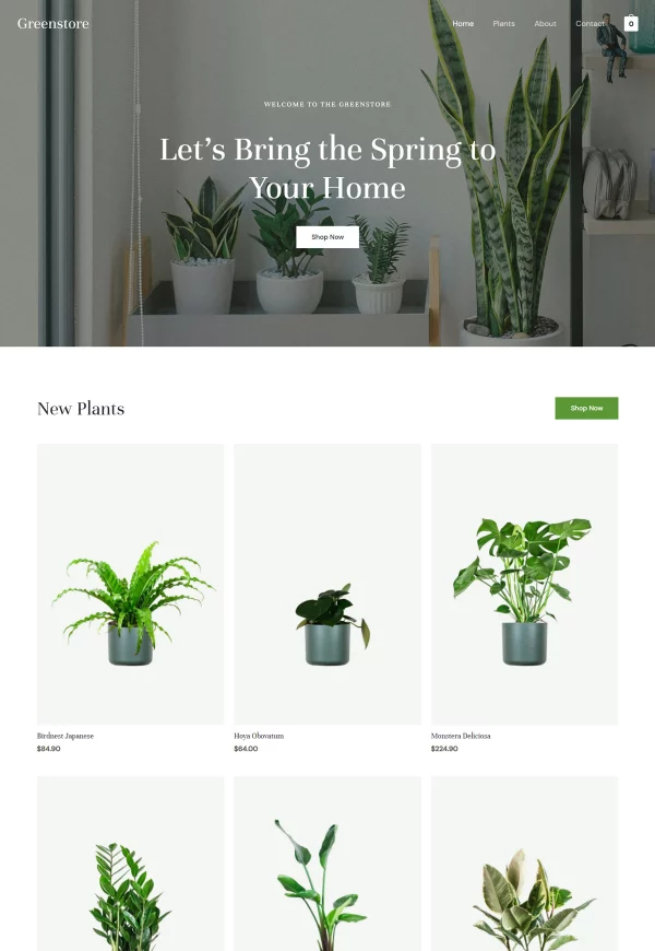 Plant Shop 网站模板预览
