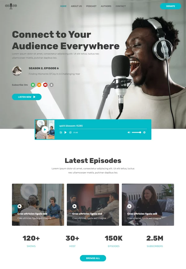 Podcaster 网站模板预览
