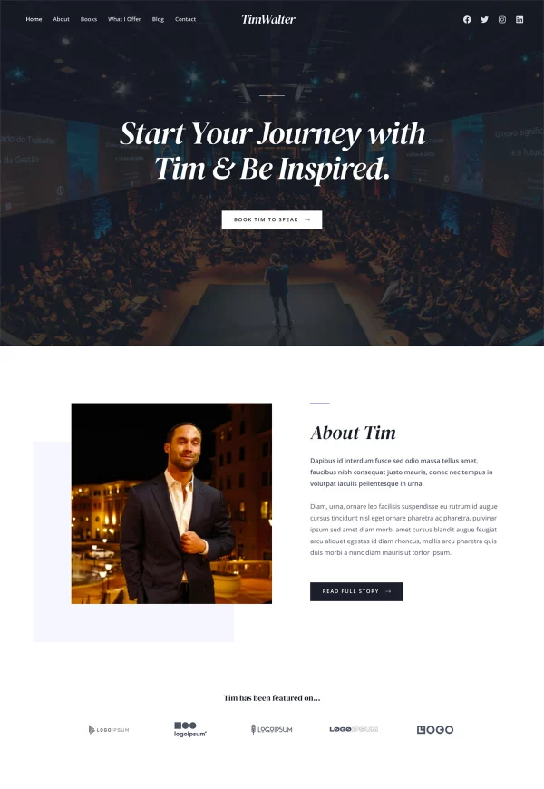 Public Speaker 网站模板预览