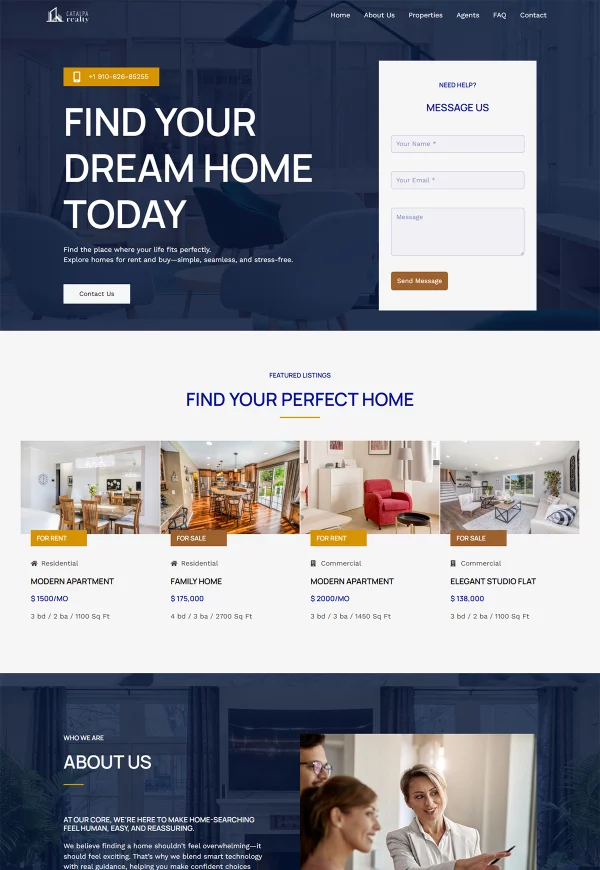 Real Estate 网站模板预览