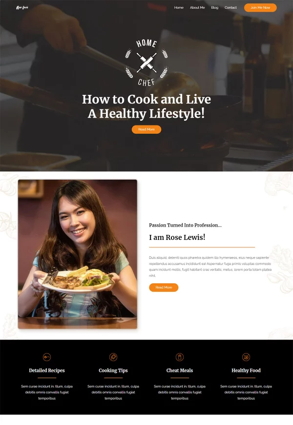 Recipe Blog 网站模板预览