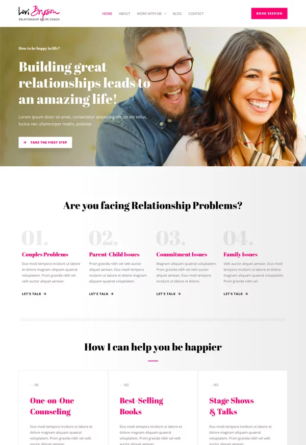 Relationship Coach 网站模板预览