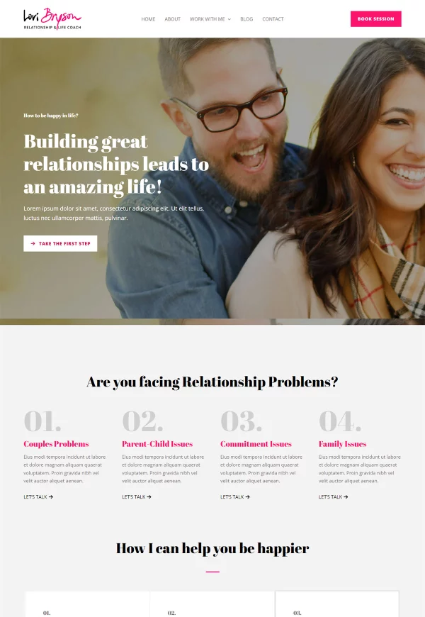 Relationship and Life Coach 网站模板预览