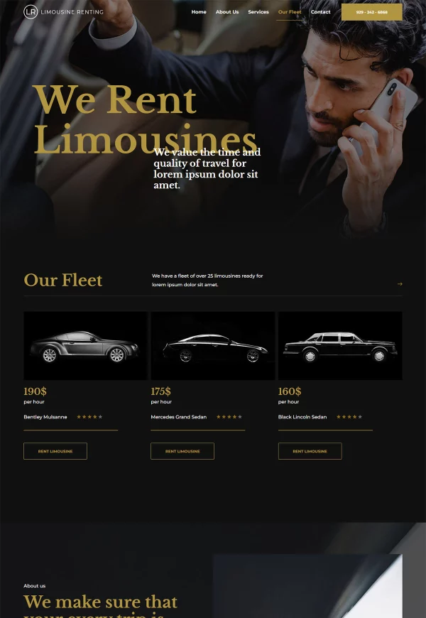 Limosine Rental Agency 网站模板预览