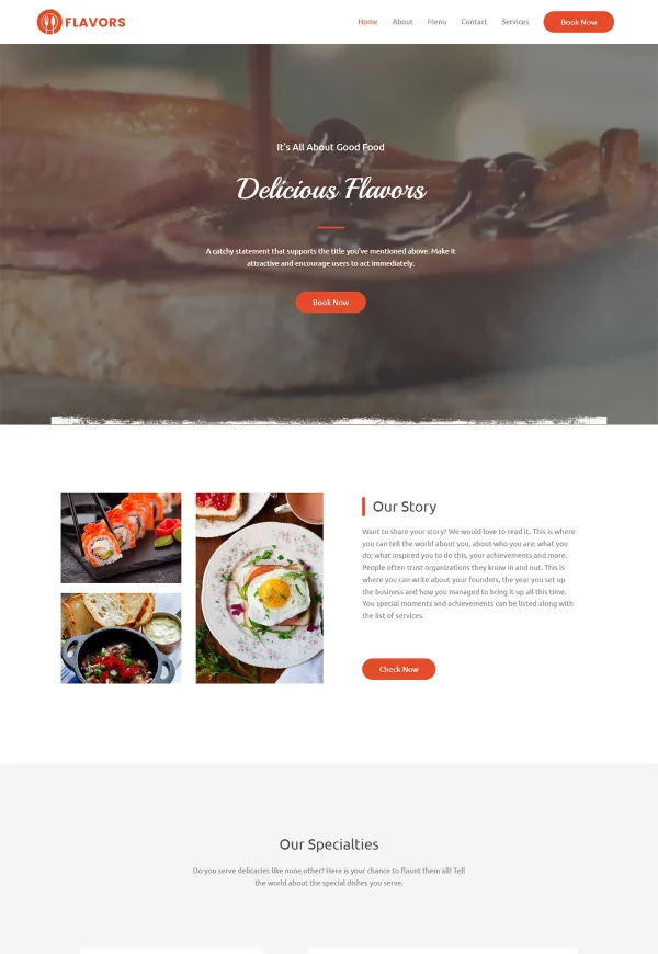 Restaurant 网站模板预览