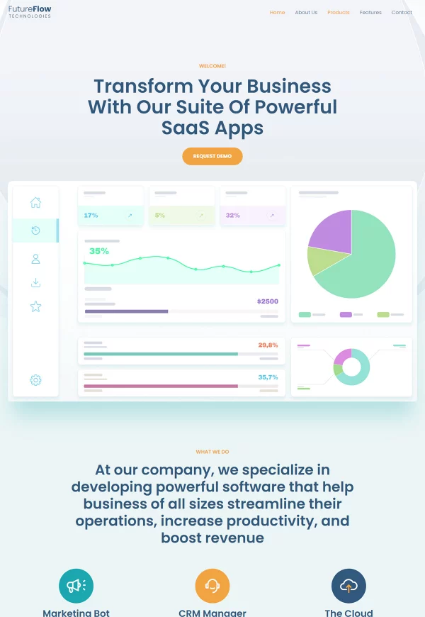 SaaS App Company 网站模板预览