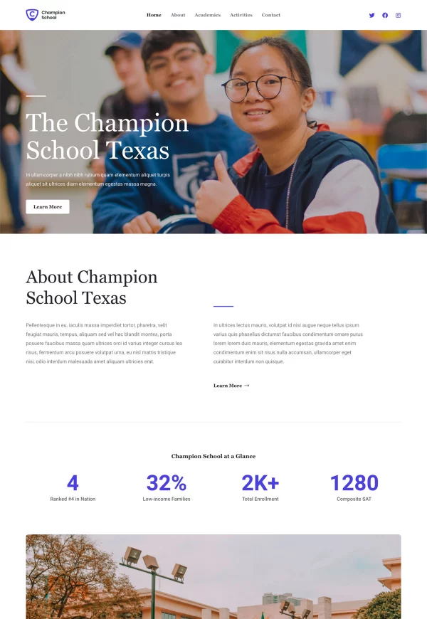 School 网站模板预览
