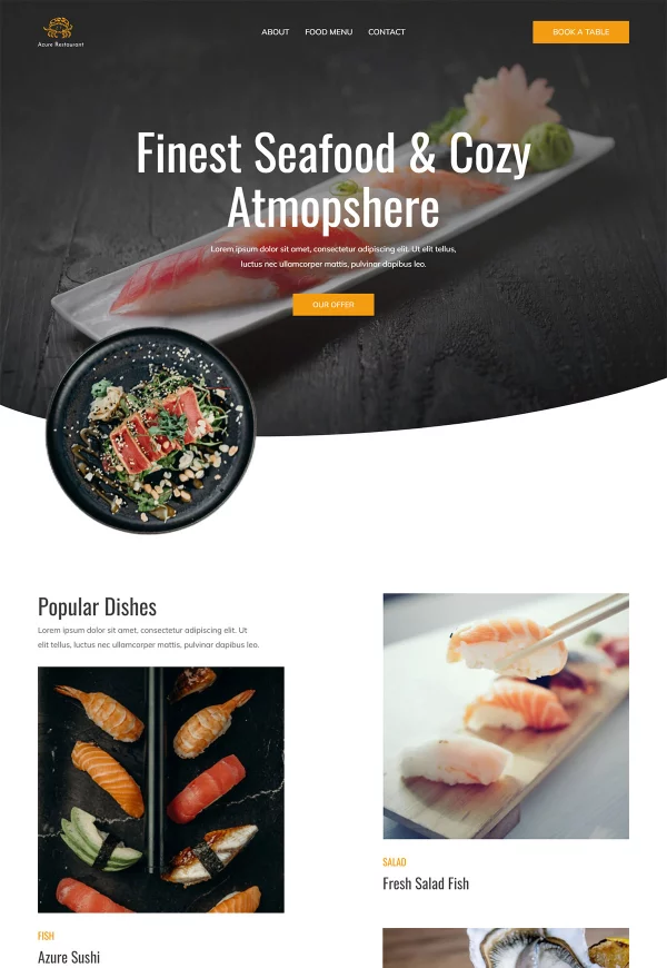 Seafood Restaurant 网站模板预览
