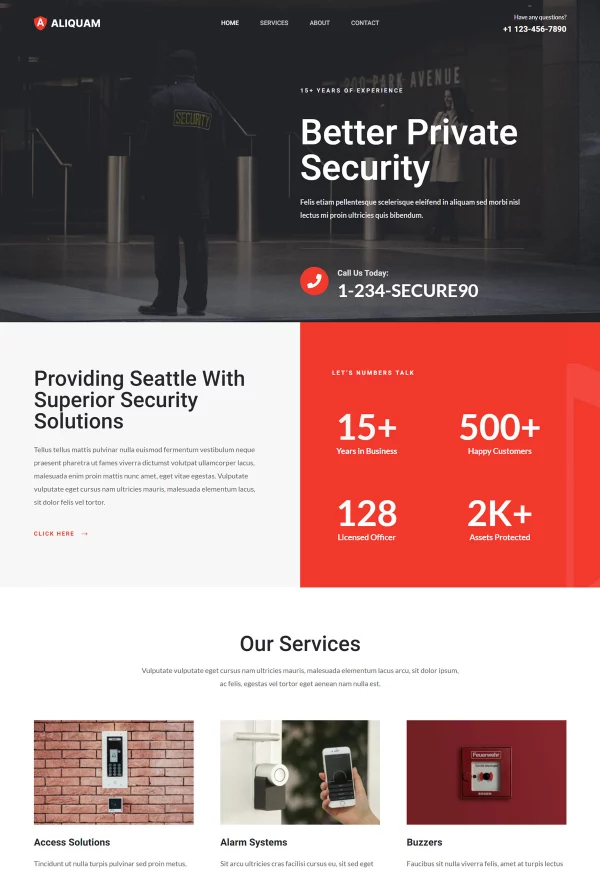 Security Services 网站模板预览