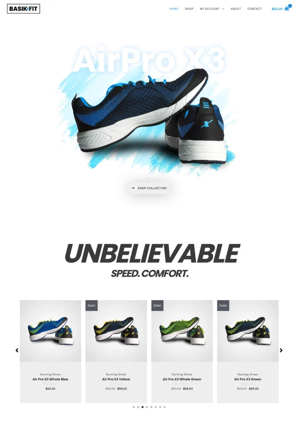 Shoe Store 网站模板预览