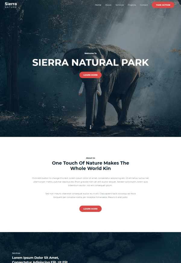 Sierra Nature 网站模板预览