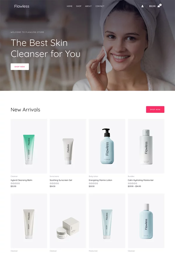 Skin Cleanser Store 网站模板预览