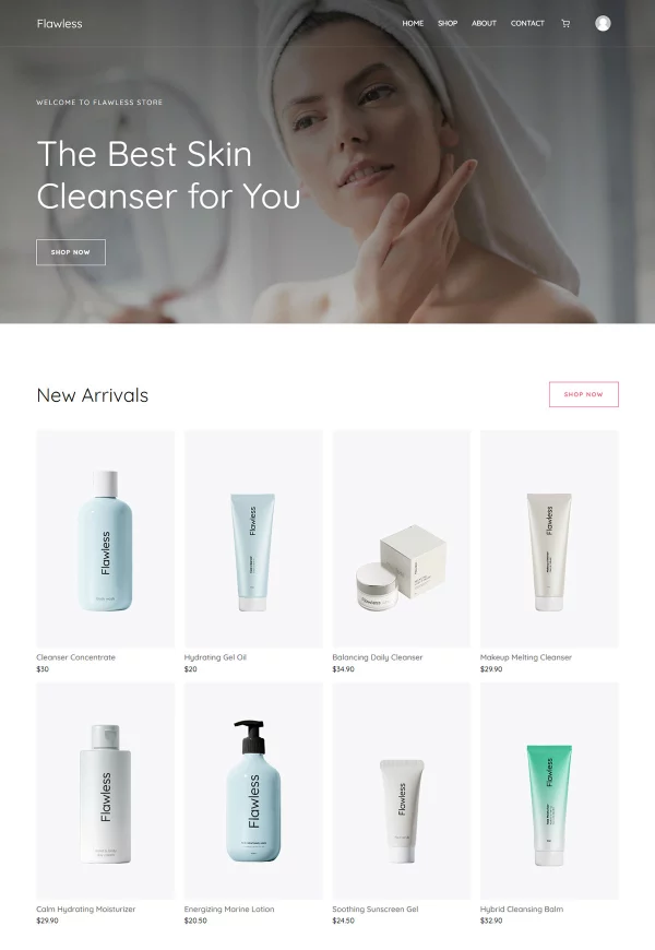Skin Cleanser Store SC 网站模板预览
