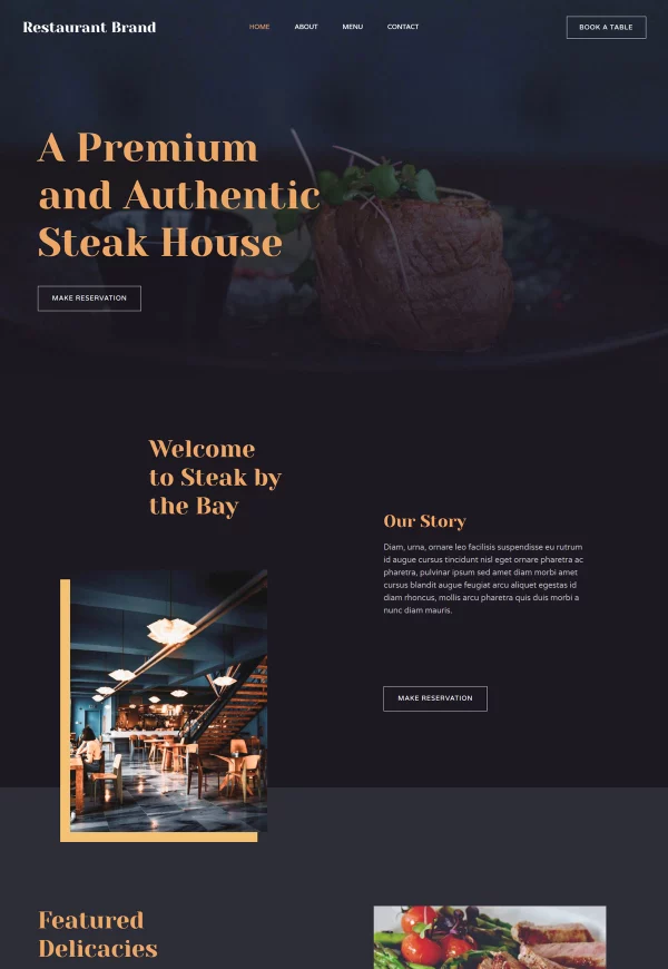 Steak House 网站模板预览